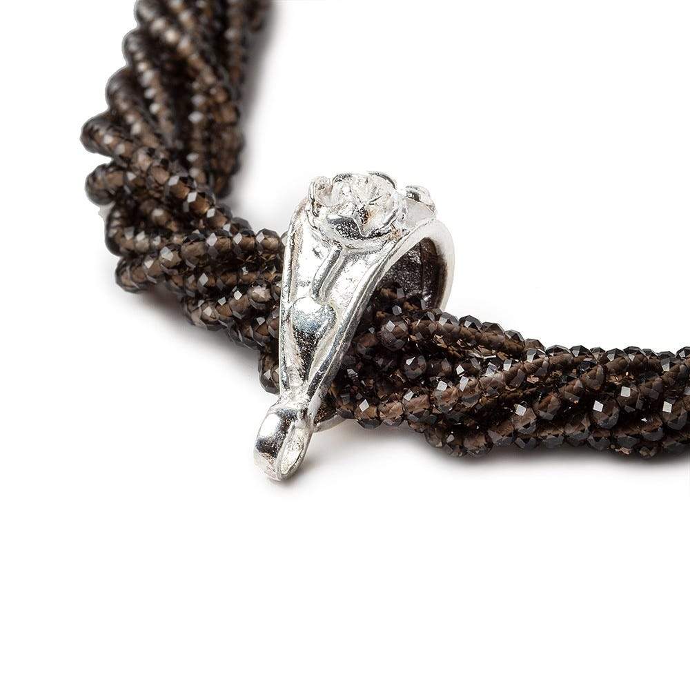 21x9mm Sterling Silver Three Roses Bail 1 Finding (ONLINE ORDER ONLY)