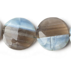 22-24mm Owyhee Blue Opal faceted coin beads 8 inch 9 pieces A (ONLINE ORDER ONLY)
