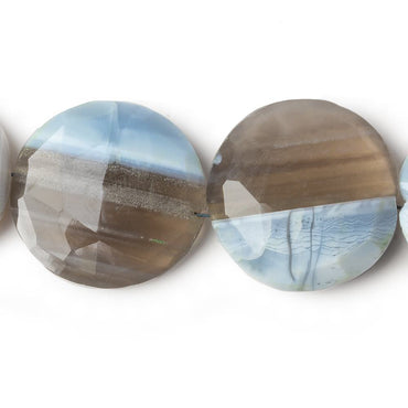 22-24mm Owyhee Blue Opal faceted coin beads 8 inch 9 pieces A (ONLINE ORDER ONLY)