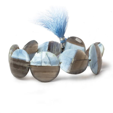 22-24mm Owyhee Blue Opal faceted coin beads 8 inch 9 pieces A (ONLINE ORDER ONLY)