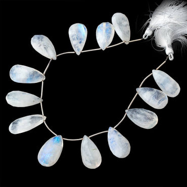 22-25mm Rainbow Moonstone Faceted Pear Beads 8 inch 13 pieces (ONLINE ORDER ONLY)
