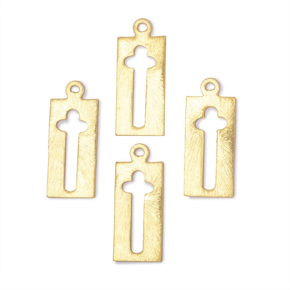 22.5x11mm Brushed Cross Void Charm Set of 4 pieces (ONLINE ORDER ONLY)