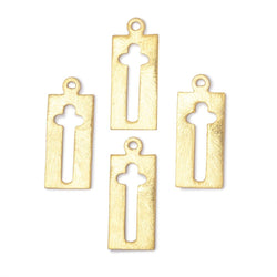 22.5x11mm Brushed Cross Void Charm Set of 4 pieces (ONLINE ORDER ONLY)