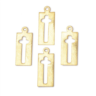 22.5x11mm Brushed Cross Void Charm Set of 4 pieces (ONLINE ORDER ONLY)