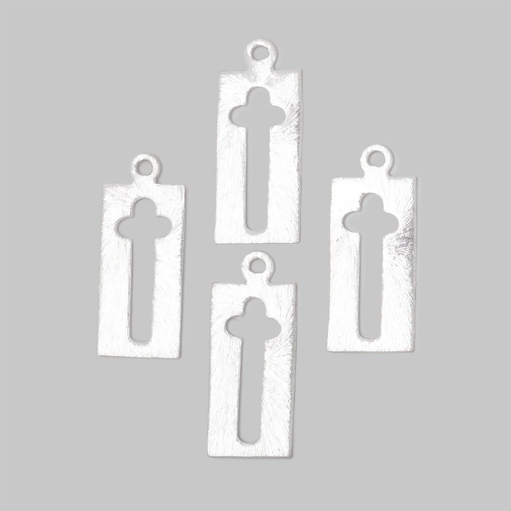 22.5x11mm Brushed Cross Void Charm Set of 4 pieces (ONLINE ORDER ONLY)