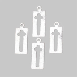 22.5x11mm Brushed Cross Void Charm Set of 4 pieces (ONLINE ORDER ONLY)