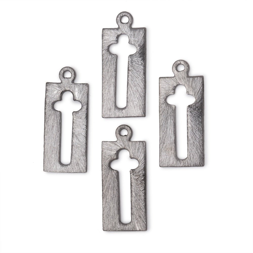 22.5x11mm Brushed Cross Void Charm Set of 4 pieces (ONLINE ORDER ONLY)
