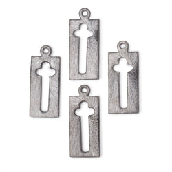 22.5x11mm Brushed Cross Void Charm Set of 4 pieces (ONLINE ORDER ONLY)