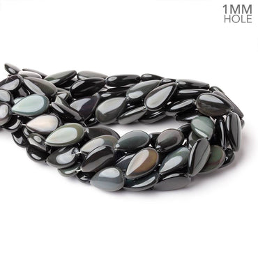 22.5x14mm Rainbow Obsidian Plain Pear 16 inch 18 Beads 1mm Hole AAA (ONLINE ORDER ONLY)