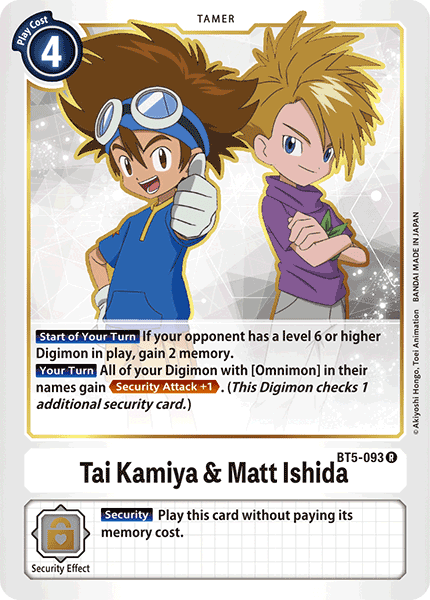 Tai Kamiya & Matt Ishida [BT5-093] [Battle of Omni] (ONLINE ORDER ONLY)