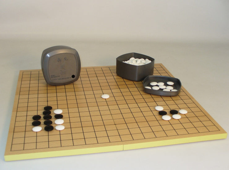 GO - Slotted wood GO Board with GO stones and plastic bowls (ONLINE ORDER ONLY)