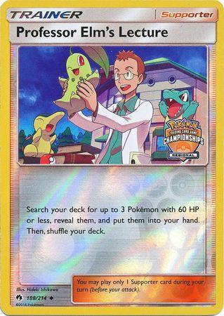 Professor Elm's Lecture (188/214) (Regional Championship Promo) [Sun & Moon: Lost Thunder] (Online Only)