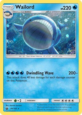 Wailord (40/168) (Cosmos Holo) [Sun & Moon: Celestial Storm] (Online Only)