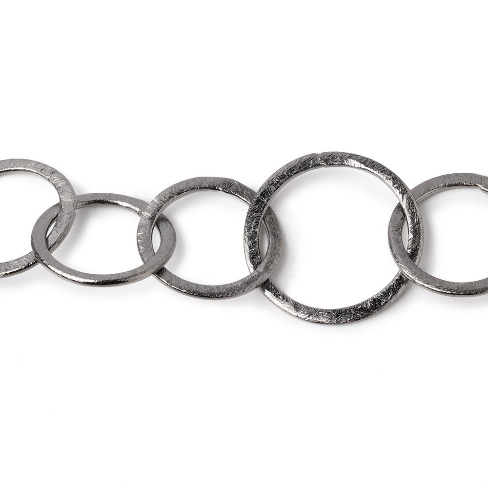 22mm & 18mm Black Gold plated Brushed Round Link Chain by the foot (ONLINE ORDER ONLY)