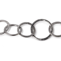 22mm & 18mm Black Gold plated Brushed Round Link Chain by the foot (ONLINE ORDER ONLY)