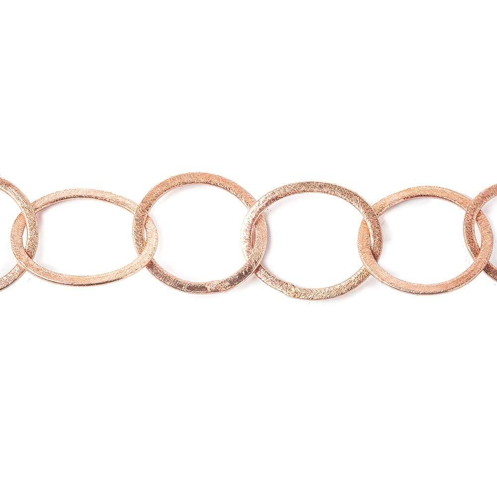 22mm & 20mm Rose Gold plated Brushed Oval and Circle Link Chain (ONLINE ORDER ONLY)