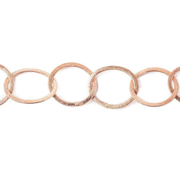 22mm & 20mm Rose Gold plated Brushed Oval and Circle Link Chain (ONLINE ORDER ONLY)