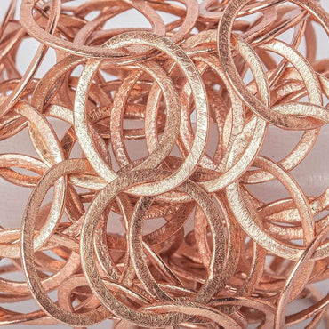 22mm & 20mm Rose Gold plated Brushed Oval and Circle Link Chain (ONLINE ORDER ONLY)