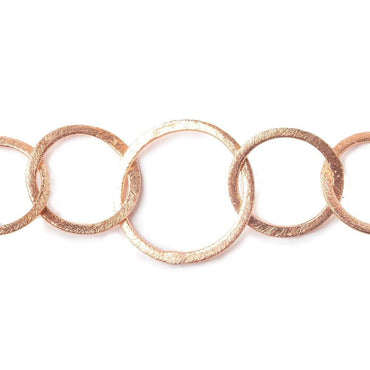 22mm and 18mm Rose Gold plated Brushed Round Link Chain (ONLINE ORDER ONLY)