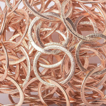 22mm and 18mm Rose Gold plated Brushed Round Link Chain (ONLINE ORDER ONLY)