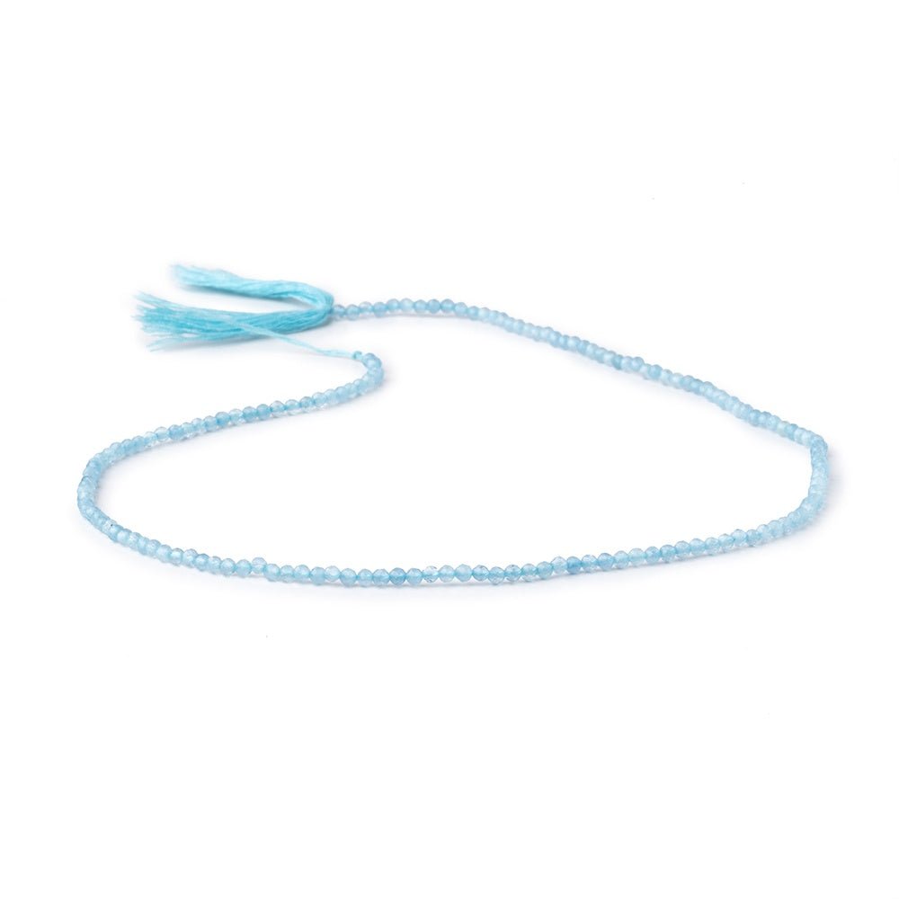 2.2mm Aquamarine Micro Faceted Round Beads 12.5 inch 156 pieces (ONLINE ORDER ONLY)