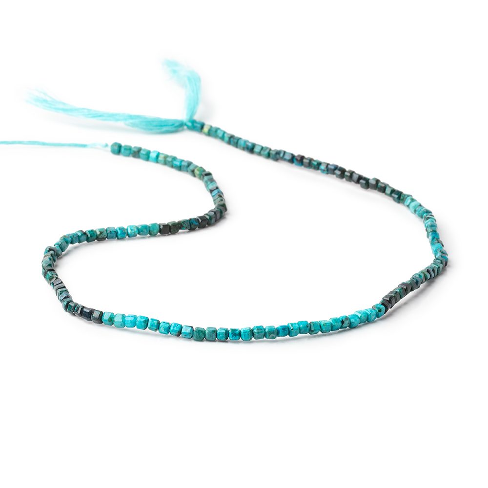 2.2mm Chrysocolla Micro Faceted Cube Beads 12.5 inch 138 pieces (ONLINE ORDER ONLY)