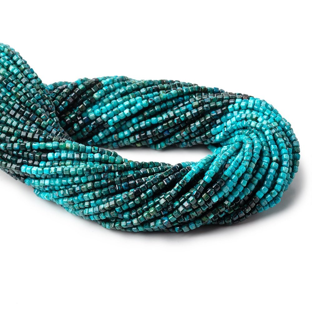 2.2mm Chrysocolla Micro Faceted Cube Beads 12.5 inch 138 pieces (ONLINE ORDER ONLY)
