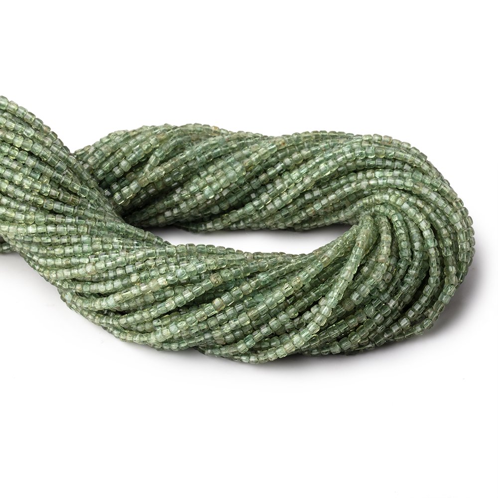 2.2mm Green Apatite Micro Faceted Cube Beads 12.5 inch 138 pieces (ONLINE ORDER ONLY)