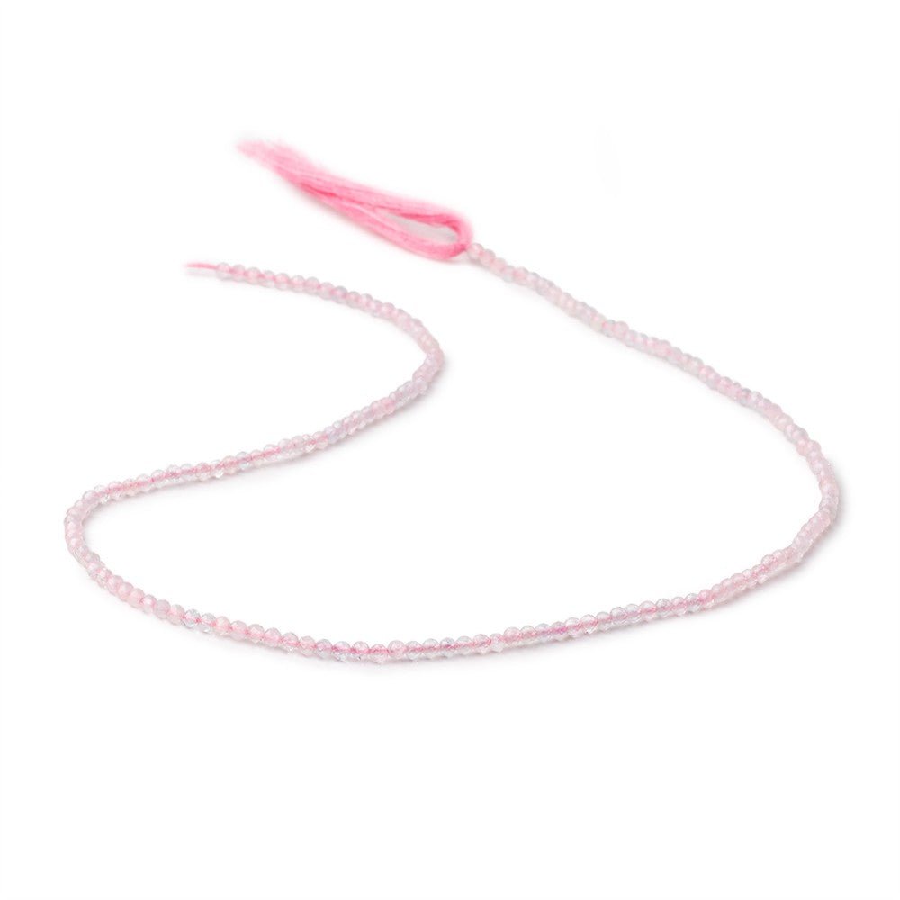 2.2mm Morganite Micro Faceted Round Beads 12.5 inch 160 pieces (ONLINE ORDER ONLY)