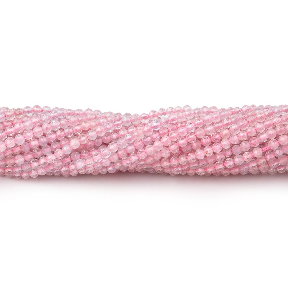 2.2mm Morganite Micro Faceted Round Beads 12.5 inch 160 pieces (ONLINE ORDER ONLY)