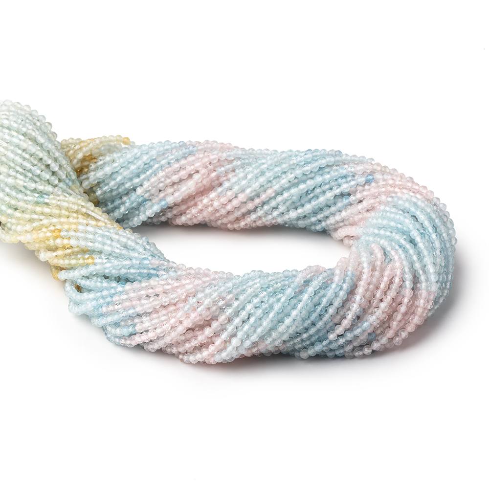 2.2mm Multi Color Beryl Micro Faceted Round Beads 12.5 inch 160 pieces (ONLINE ORDER ONLY)