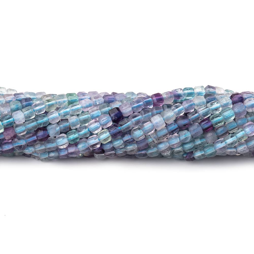 2.2mm Multi Color Fluorite Micro Faceted Cube Beads 12.25 inch 132 pieces (ONLINE ORDER ONLY)