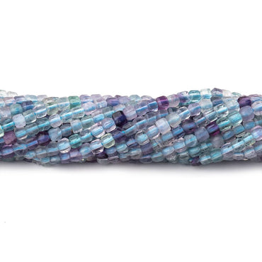 2.2mm Multi Color Fluorite Micro Faceted Cube Beads 12.25 inch 132 pieces (ONLINE ORDER ONLY)