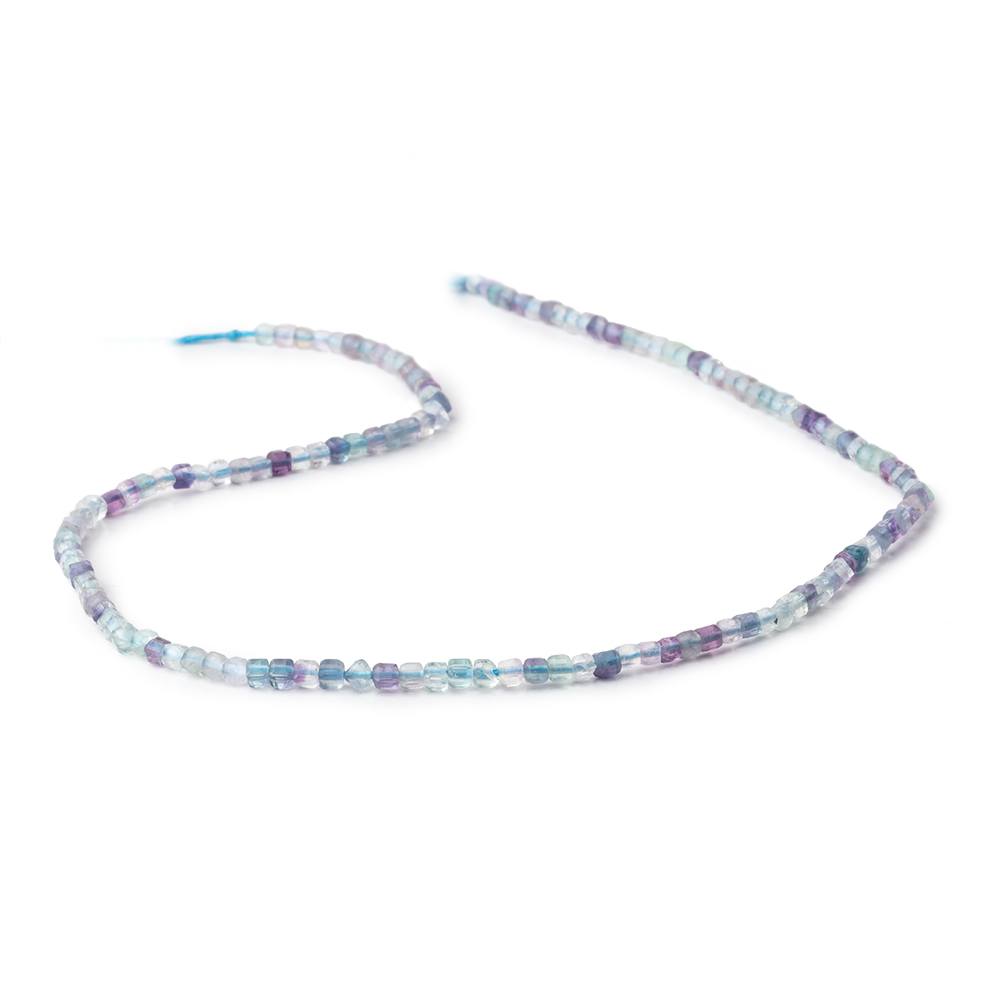 2.2mm Multi Color Fluorite Micro Faceted Cube Beads 12.25 inch 132 pieces (ONLINE ORDER ONLY)