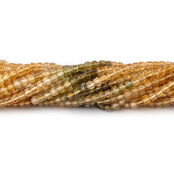 2.2mm Multi Color Tourmaline Micro Faceted Cube Beads 12.5 inch 140 pieces (ONLINE ORDER ONLY)