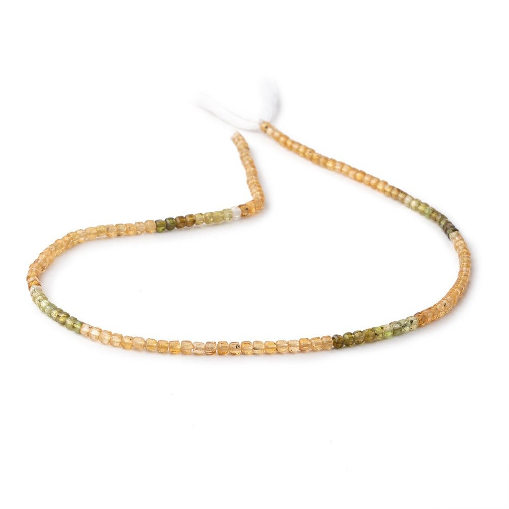 2.2mm Multi Color Tourmaline Micro Faceted Cube Beads 12.5 inch 140 pieces (ONLINE ORDER ONLY)