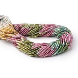 2.2mm Multi Color Tourmaline Micro Faceted Round Beads 12.5 inch 160 pieces (ONLINE ORDER ONLY)