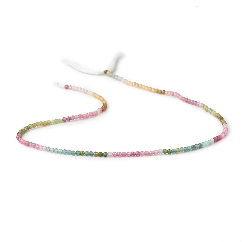 2.2mm Multi Color Tourmaline Micro Faceted Round Beads 12.5 inch 160 pieces (ONLINE ORDER ONLY)