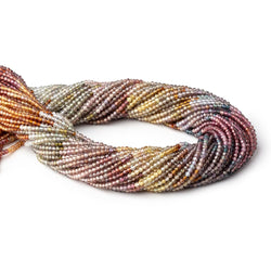 2.2mm Multi Color Sapphire Micro Faceted Rondelle Beads 12.75 inch 196 pieces AAA (ONLINE ORDER ONLY)