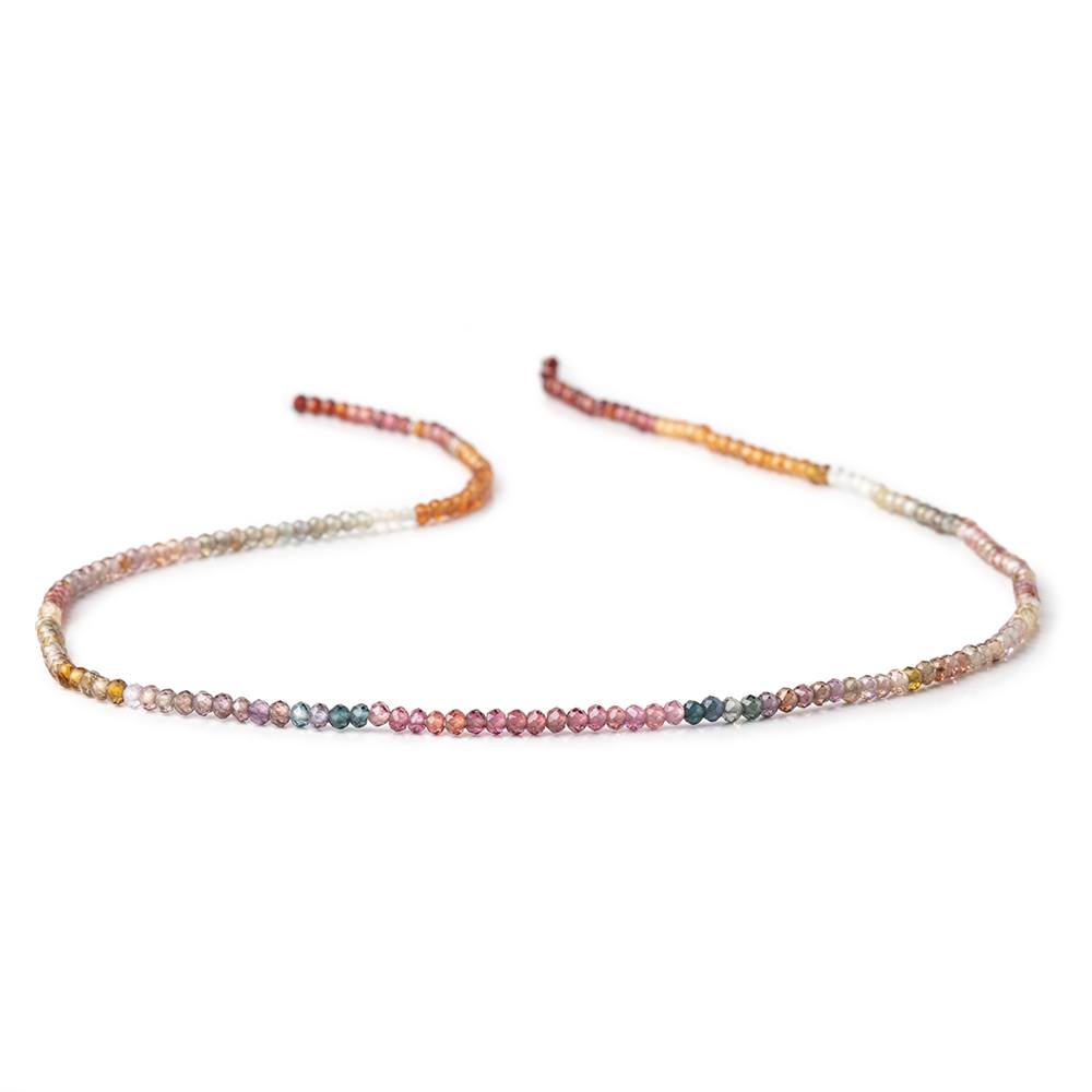 2.2mm Multi Color Sapphire Micro Faceted Rondelle Beads 12.75 inch 196 pieces AAA (ONLINE ORDER ONLY)