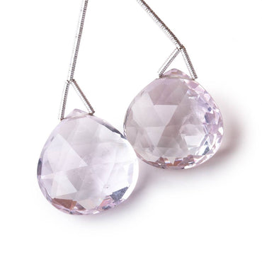 22mm Pink Amethyst Faceted Heart Set of 2 Focal Beads (ONLINE ORDER ONLY)