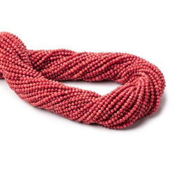 2.2mm Natural Red Coral Micro Faceted Round Beads 12.25 inch 148 pieces (ONLINE ORDER ONLY)