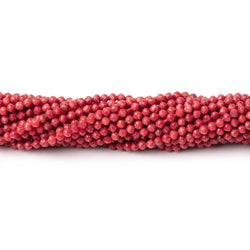 2.2mm Natural Red Coral Micro Faceted Round Beads 12.25 inch 148 pieces (ONLINE ORDER ONLY)