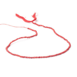 2.2mm Natural Red Coral Micro Faceted Round Beads 12.25 inch 148 pieces (ONLINE ORDER ONLY)