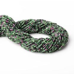 2.2mm Ruby in Zoisite Micro Faceted Round Beads 12.5 inch 150 pieces (ONLINE ORDER ONLY)
