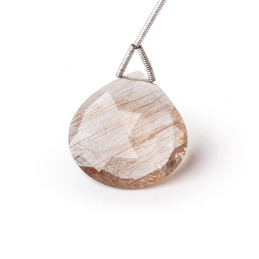 22mm Rutilated Quartz Faceted Heart Focal Bead 1 piece (ONLINE ORDER ONLY)