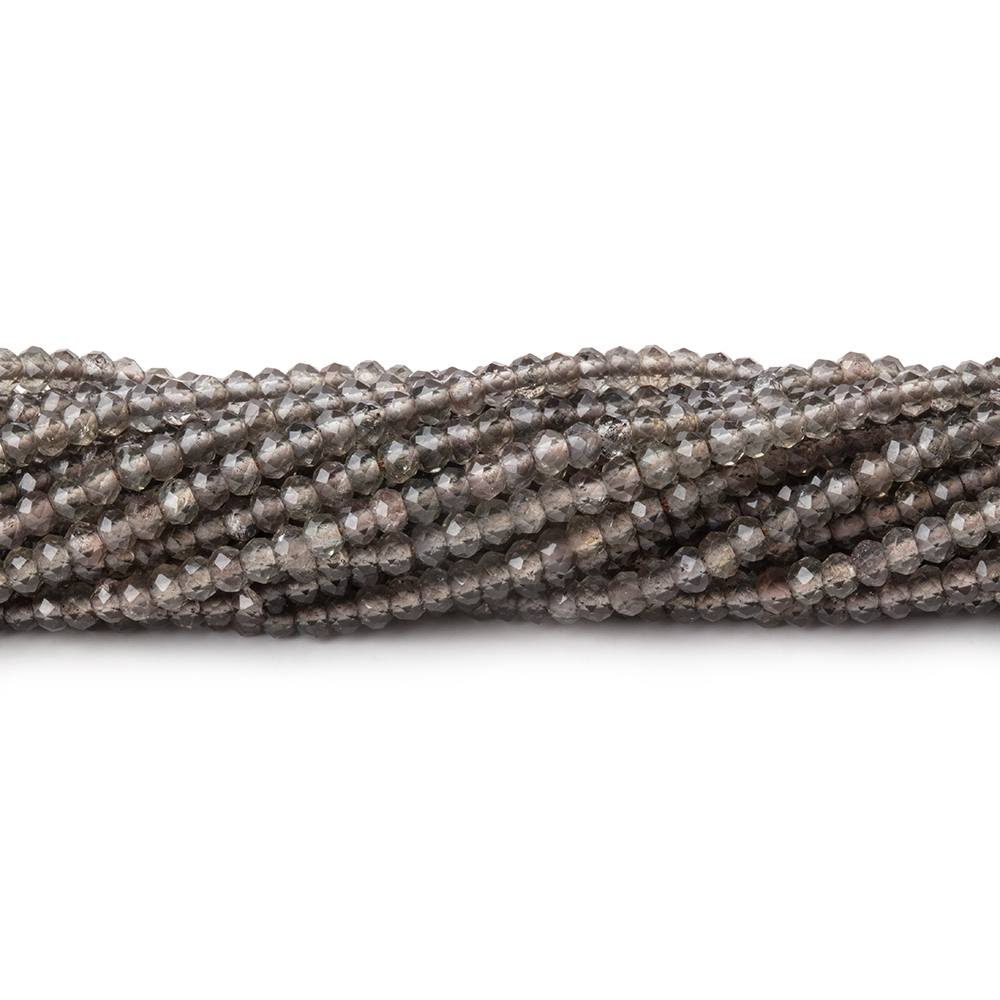 2.2mm Smoky Quartz Micro Faceted Rondelle Beads 13 inch 194 pieces (ONLINE ORDER ONLY)