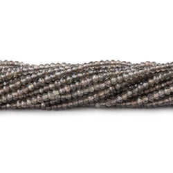 2.2mm Smoky Quartz Micro Faceted Rondelle Beads 13 inch 194 pieces (ONLINE ORDER ONLY)