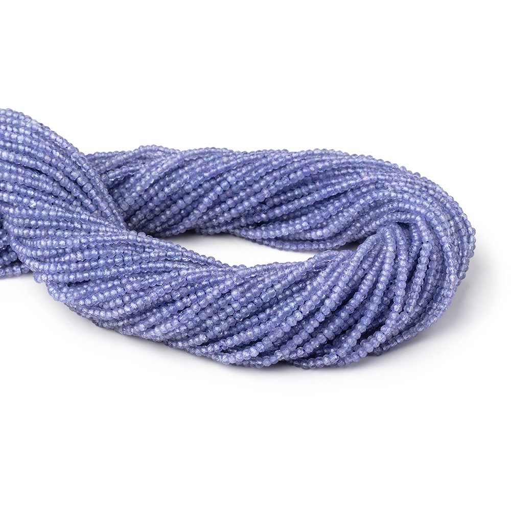 2.2mm Tanzanite Micro Faceted Rondelle Beads 12.5 inch 180 pieces AA (ONLINE ORDER ONLY)