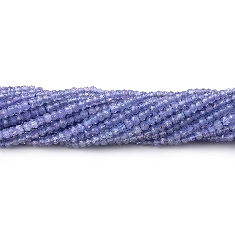 2.2mm Tanzanite Micro Faceted Rondelle Beads 12.5 inch 180 pieces AA (ONLINE ORDER ONLY)